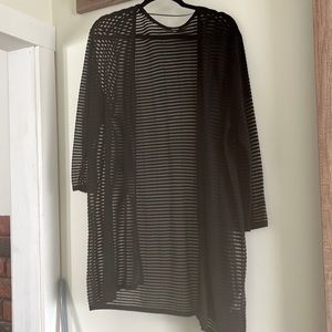 Sheer Black Striped Cardigan